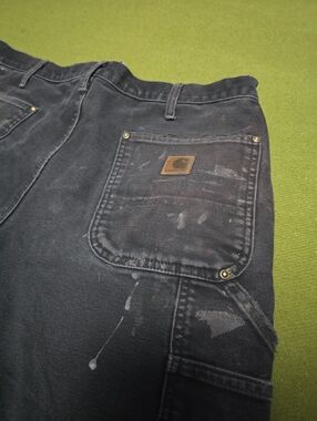 Carhartt Black Disressed Double Knee